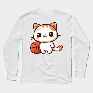 Cute cat As Basketball Player Long Sleeve T-Shirt